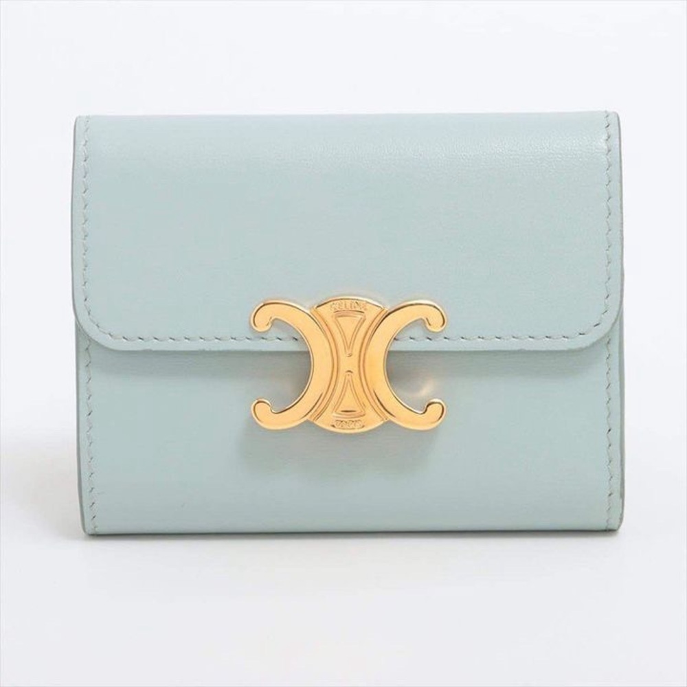 Celine Triomphe Leather Compact Wallet